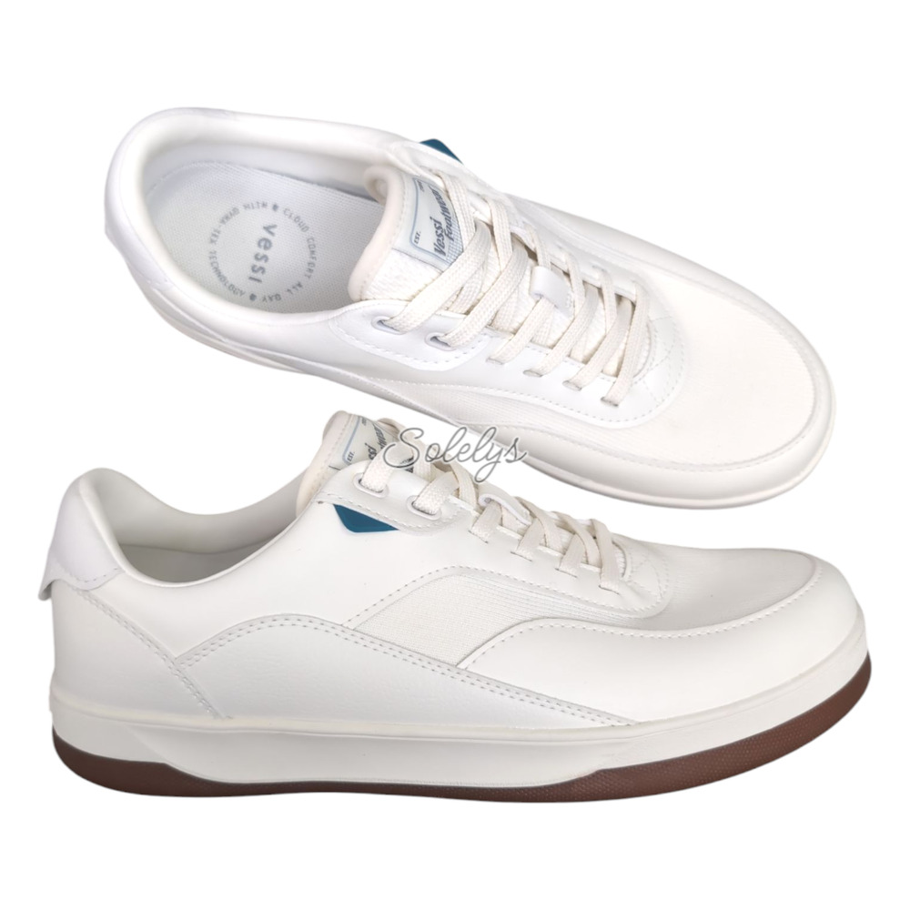 Vessi Courtside Classic Men 11 Off White Vegan Waterproof Casual Lace Up Sneaker